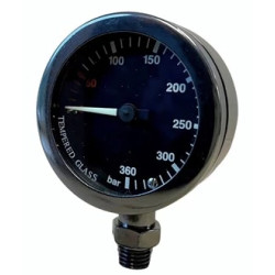 Manomètre PVD Black Tech standard - 53mm - compatible oxygène  - Diving Equipement