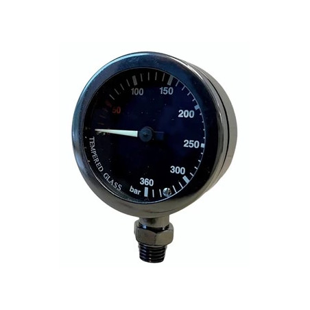 Manomètre PVD Black Tech standard - 63mm - compatible oxygène  - Diving Equipement