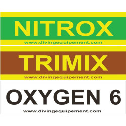 Autocollant NITROX - TRIMIX - OXYGEN  - Diving Equipement