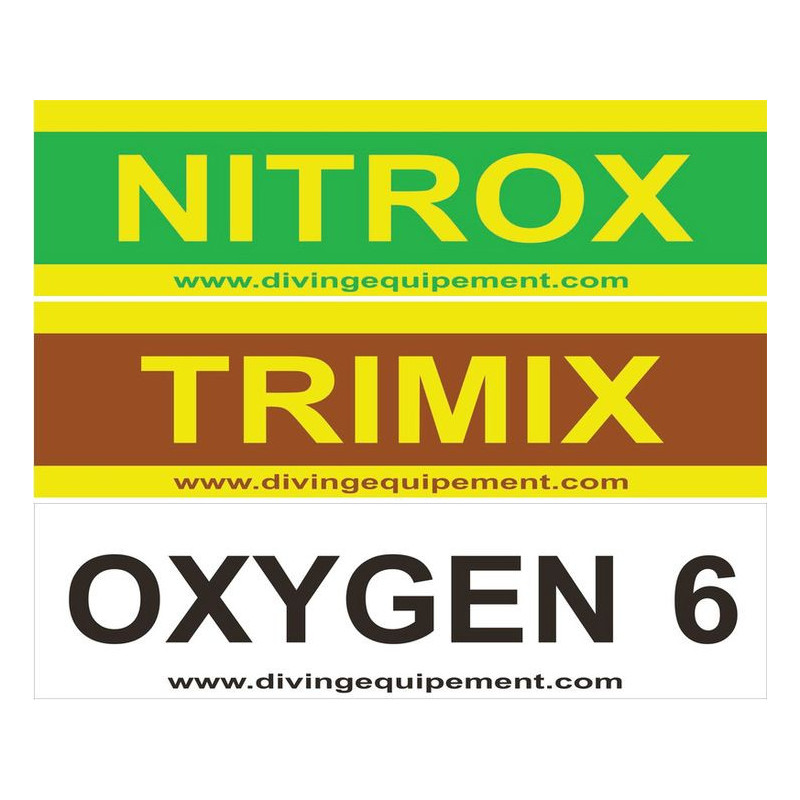 Autocollant NITROX - TRIMIX - OXYGEN  - Diving Equipement